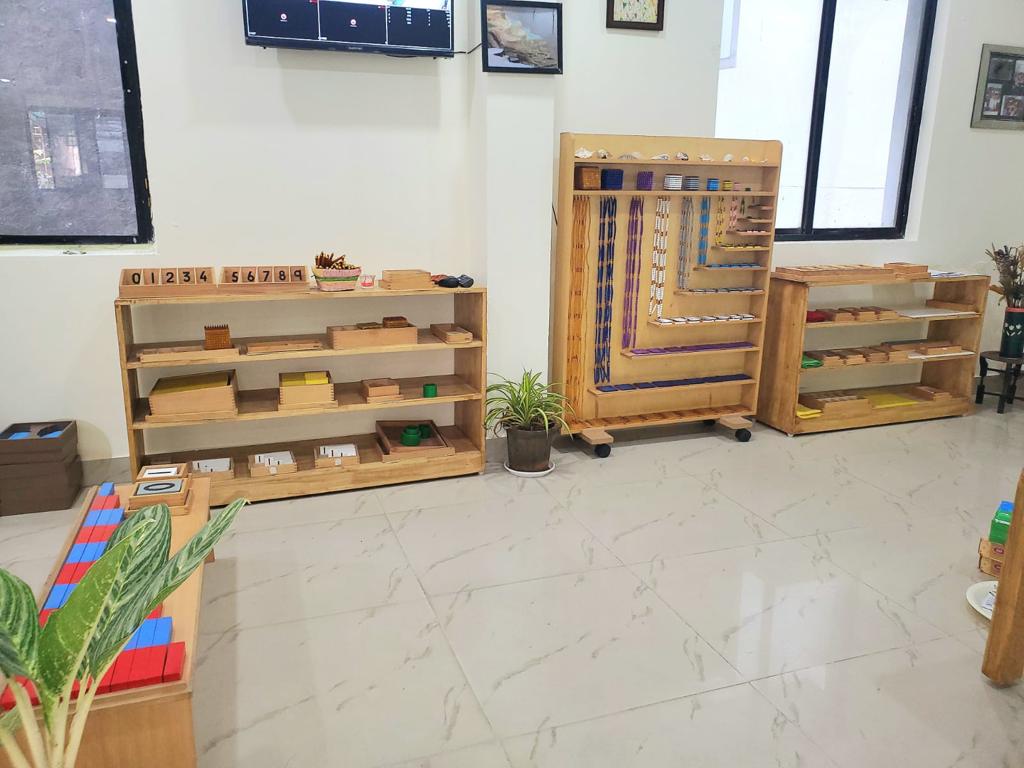 Children learning in Montessori classroom
